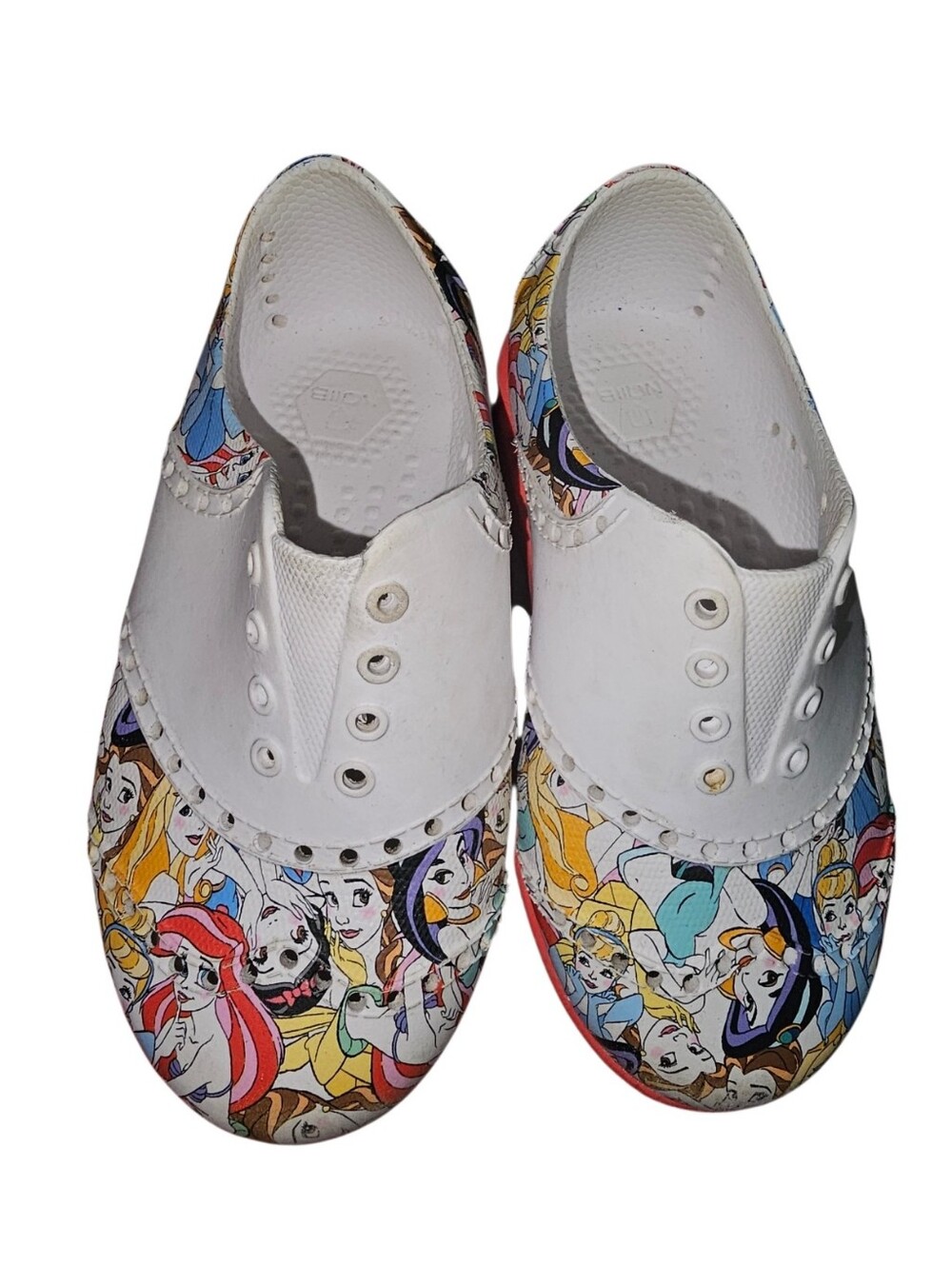 Biion Kids White Canvas Slip-On Shoes with Multicolor Cartoon Print